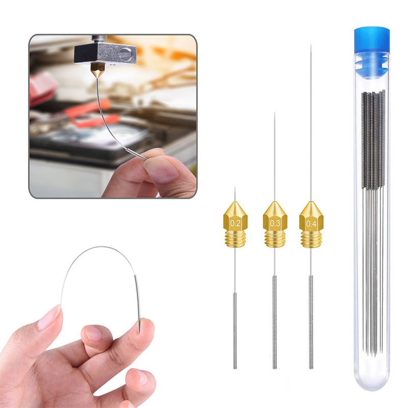 5 PCS 3D Printer Nozzle Cleaning Steel Needle Stainless Steel Printing Tools 