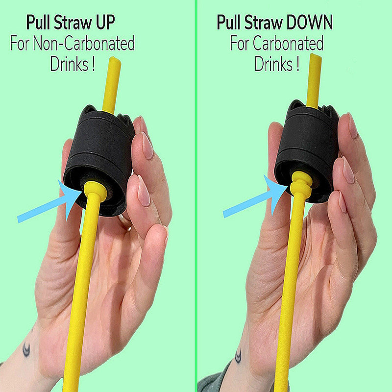 ZippyCap: A Reusable Silicone Straw with a built-in Twist Cap