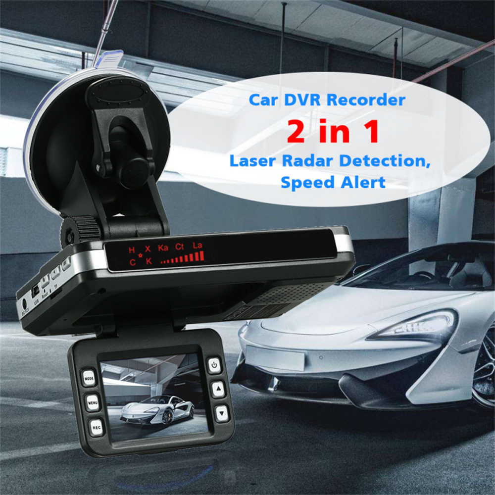 2in1 HD 1080P Car DVR Detector Camera Video Recorder Dash Cam