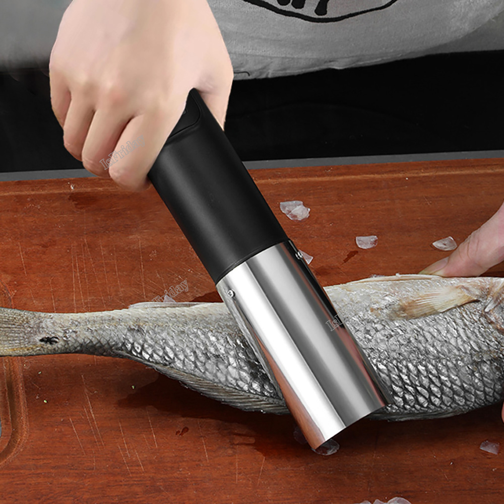 Écailleur à Poisson électrique 125W - Batterie 3000mAh, étanche - Acier Inoxydable - Pour Cuisine, Restaurant
